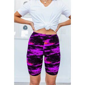 Bermuda Soft Leggings Shorts - Galaxy Print